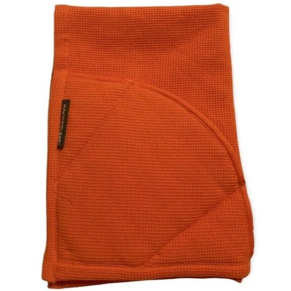Rachael Ray Moppine Absorbent Orange Kitchen Towel & Oven Mitts 2-in-1 NWOT